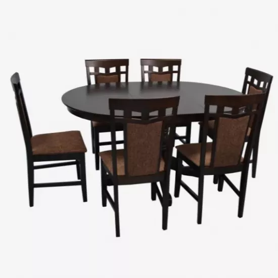Set de mobilă Eva HV-31N Chocolate + 6 Deepa R Chocolate/F-789 Brown