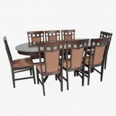Set de mobilă Eva HV-31N Chocolate + 8 Deepa R Chocolate/F-789 Brown