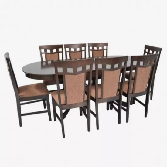 Set de mobilă Eva HV-31N Chocolate + 8 Deepa R Chocolate/F-789 Brown