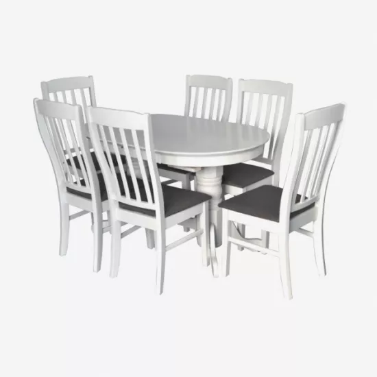 Set de mobilÄ? Eva HV-31N White + 6 Wenyi White/NV-10WP Grey