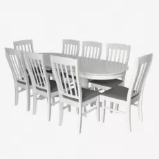 Set de mobilă Eva HV-31N White + 8 Wenyi White/NV-10WP Grey