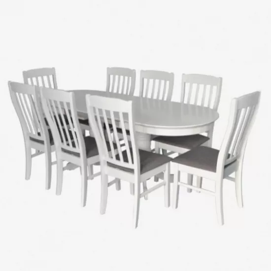 Набор мебели Eva HV-31N White + 8 Wenyi White/NV-10WP Grey