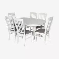 Set de mobilă Eva HV-33V White + 6 Wenyi White/NV-10WP Grey