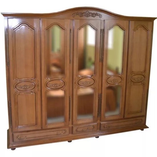 Dulap Viitorul Valentina (244x62x218 cm) cu 5 usi, Stejar Deschis