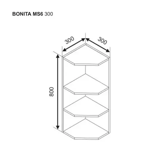 Modul superior Ambianta Bonita MS6 300, MDF, Alb