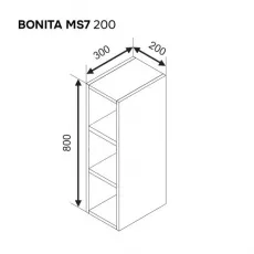 Carcasa modul superior Ambianta Bonita MS7 200, MDF, Alb