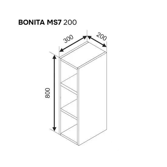 Carcasa modul superior Ambianta Bonita MS7 200, MDF, Alb