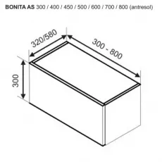Modul superior Ambianta Bonita AS 700, MDF, Alb