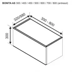 Modul superior Ambianta Bonita AS 400, MDF, Catania