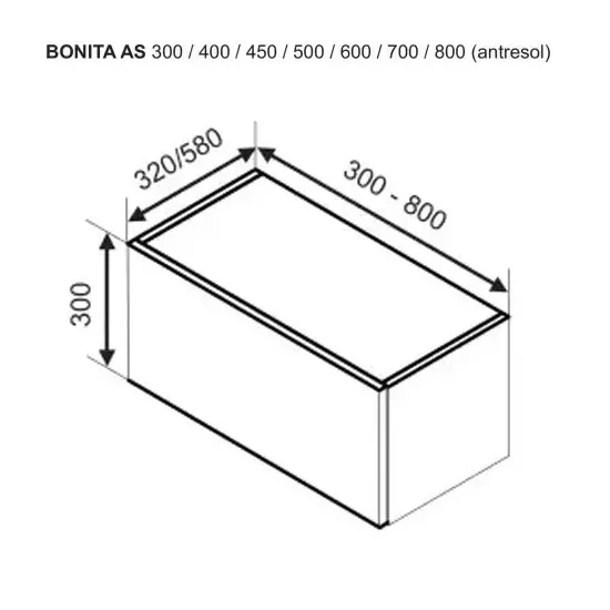 Верхний кухонный шкаф Ambianta Bonita AS 450, МДФ, Слоновая кость
