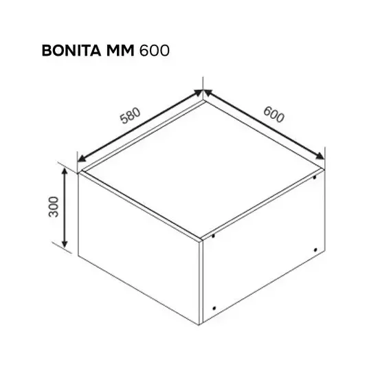 Modul superior Ambianta Bonita MM 600, MDF, Antracit