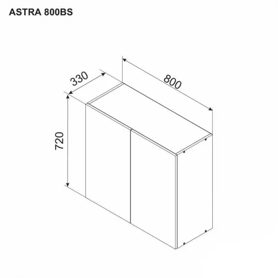 Modul superior Ambianta Astra 800 BS usi cu sticla, Pal, Artisan/Crem