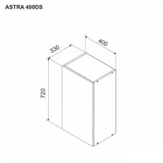 Верхний кухонный шкаф Ambianta Astra 400 DS, ДСП, Катания/фунго