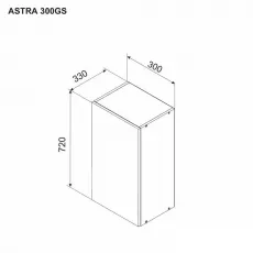 Верхний кухонный шкаф Ambianta Astra 300 GS, ДСП, Катания/фунго