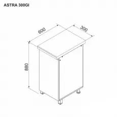 Нижний кухонный шкаф Ambianta Astra 300 GI, ДСП, Катания/фунго