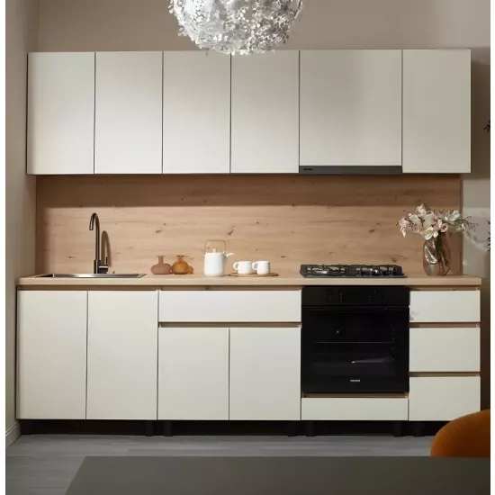 Bucatarie Ambianta Astra 2.6 m, PAL, Artisan/Crem