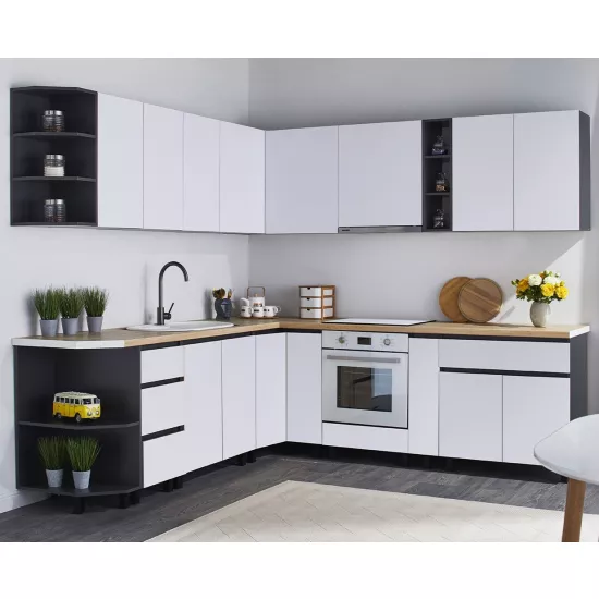 Кухня Ambianta Astra 2.4x2.5 м, ДСП, Белый