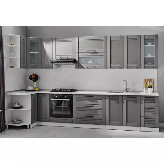 Bucatarie Ambianta Felicia 3.3x1.2 m, PAL, Gri