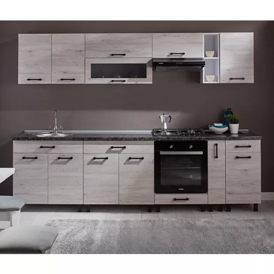Кухня Ambianta Iris 2.8 м, ДСП, Белый Самоа