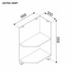 Нижний кухонный шкаф Ambianta Astra 300 PI, , Графит