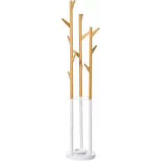 Cuier de podea Homcom 837-161 White/Natural Wood Cuier de podea Homcom 837-161 White/Natural Wood