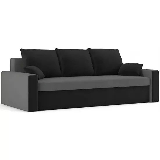 Диван прямой Magnifico Panama Foam, Mikro 27/Mikro 15 (Grey/Black)