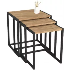 Set masute pentru reviste Fabulous Metal Nesting, Pine/Black Set masute pentru reviste Fabulous Metal Nesting, Pine/Black