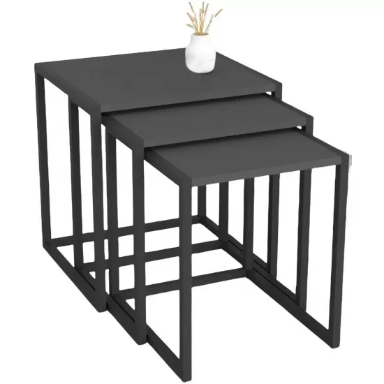Столик журнальный Bofigo Metal Nesting, Anthracite/Black