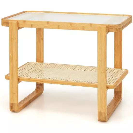 Столик журнальный Costway JV11093NA, 70x44 см, Natural