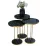 Set masute pentru reviste Prestige Bendir round base 3 pcs, Black Marble/Gold