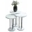 Set masute pentru reviste Prestige Wh round base 3 pcs, White/Black
