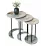 Set masute pentru reviste Prestige Efes 50/40/30 3 pcs, White Marble/Black