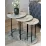 Set masute pentru reviste Prestige Efes 50/40/30 3 pcs, White Marble/Black