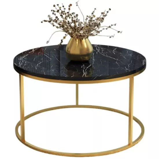 Măsuţă cafea Prestige Bendir 60, Black Marble/Gold