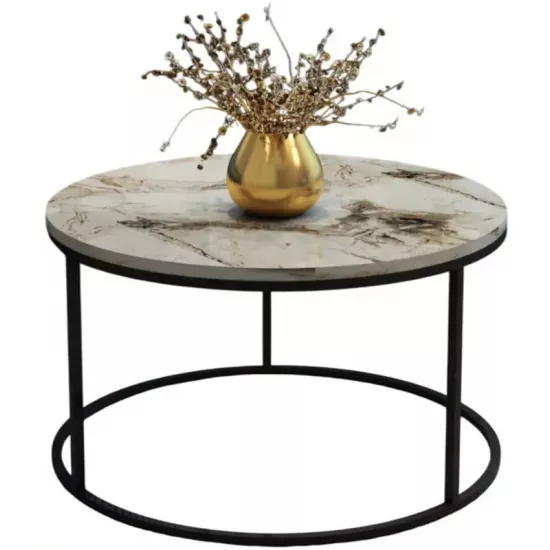 Măsuţă cafea Prestige Efes 60, Gray Marble/Black