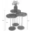 Set masute pentru reviste Prestige Bendir round base 3 pcs, Black Marble/Black