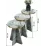 Set masute pentru reviste Prestige Efes 3 pcs 330x43/46/49, White Marble/Gold