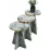 Set masute pentru reviste Prestige Efes 3 pcs 330x43/46/49, White Marble/Gold