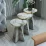 Set masute pentru reviste Prestige Efes 3 pcs 330x43/46/49, White Marble/Gold