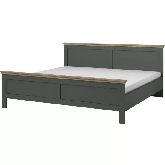 Кровать Helvetia Evora S 24ZRJU30, 140 x 200 см, Green/Lefkas Oak