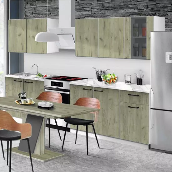 Bucatarie Modern Stella 2.0 m, PAL, White/Craft Oak Grey