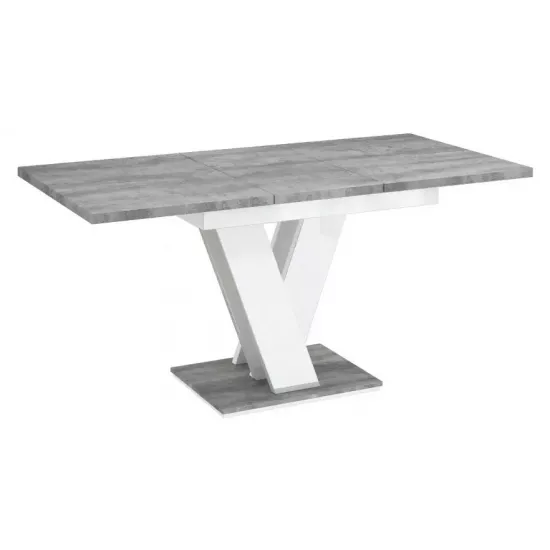 Masă pentru bucătărie Prospero Masiv extensibilă, Stone/White Gloss