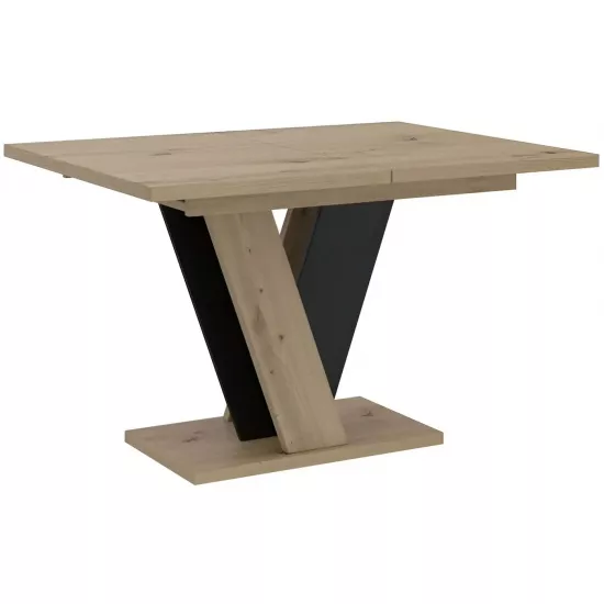 Masă pentru bucătărie Prospero Viney, 120x90 cm extensibilă, Artisan Oak/Black