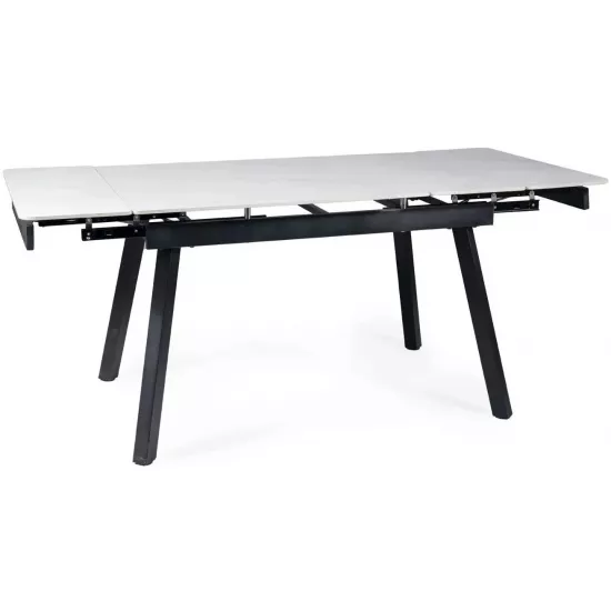 Masă pentru bucătărie Signal John 120 extensibilă, White/Black
