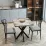 Masă pentru bucătărie Prestige Efes Star Leg 70/70x75, Gray Marble/Black