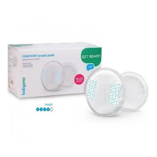 Absorbante pentru lapte BabyOno COMFORT, 70 buc.