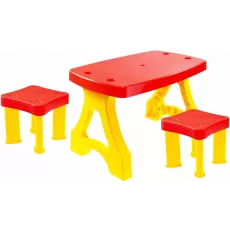 Набор стол+2 стульчика MochToys Piknik 11852 (Red/Yellow)