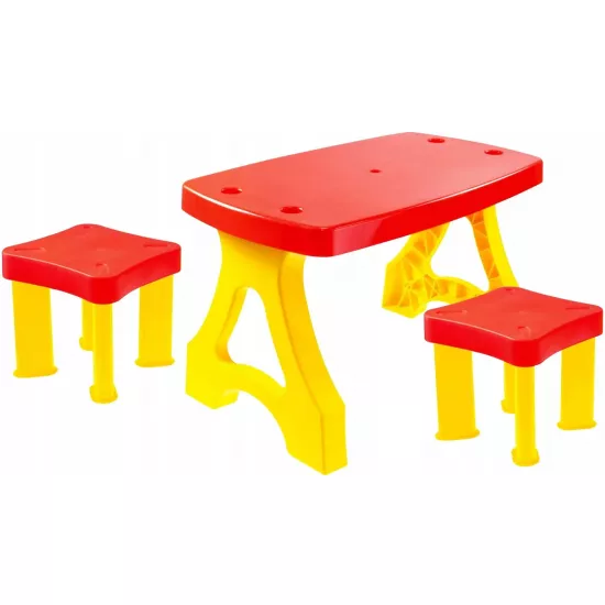 Set masa+2 scaune MochToys Piknik 11852 (Red/Yellow)