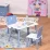 Set masa + 2 scaune Homcom 312-035 White/Light Blue