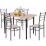 Set de sufragerie Costway HW55389BW 1+4, Wood/Black